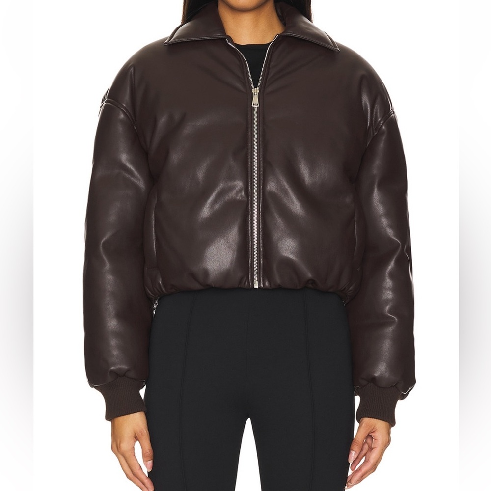 Brown faux leather jacket